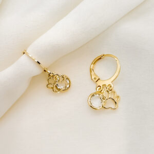 Brinco de argolinha ponto de luz e patinha